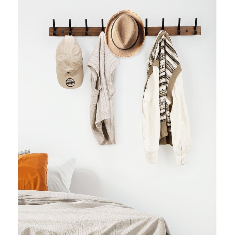 Optish Coat Rack Wall Mount, 16.5 Inches Wood Coat Hooks,