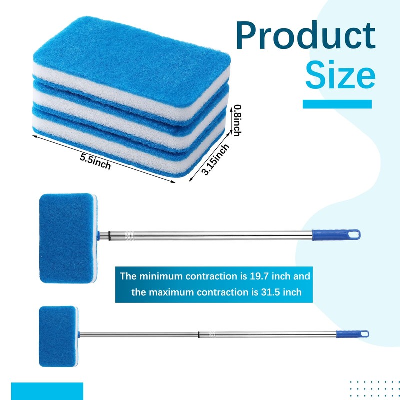 Newtay 6 Pcs Small Pool Scrub Hand Held Brush 5.5