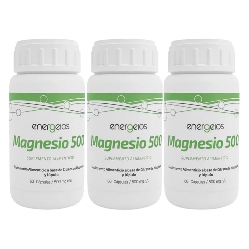 Citrato de Magnesio 500mg Pack 3 Botes con 60 Caps