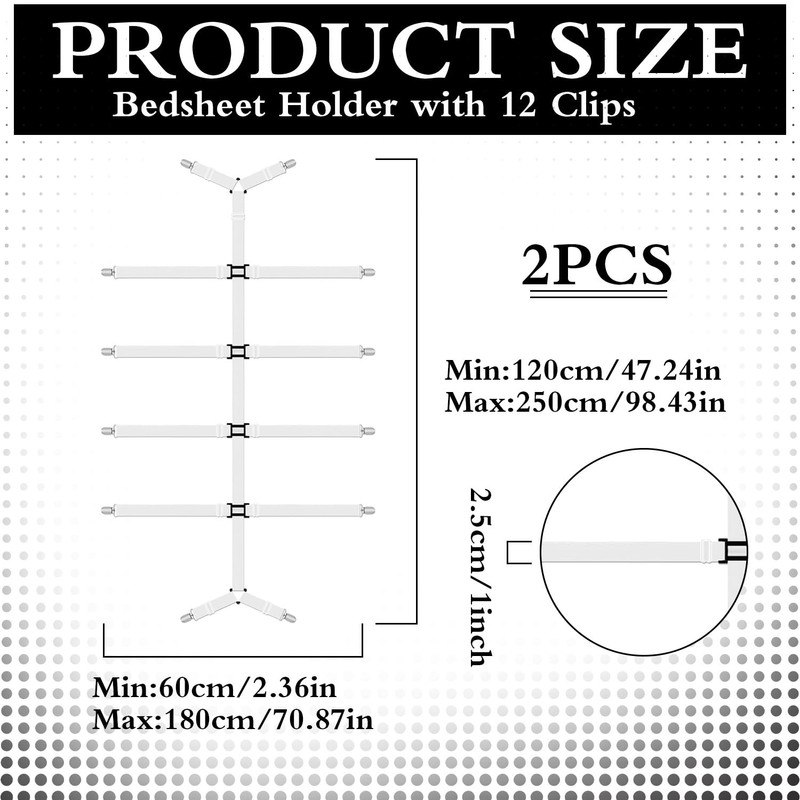 VLYX Bed Sheet Clips, 2 Pcs Fitted Sheet Clips for