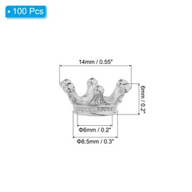 PATIKIL 0.5x0.2" King Crown Charm, 100Pcs Metal Crown Beads Charm for Woman Necklace Earring Bracelet Jewelry Making and DIY Crafts, Silver White