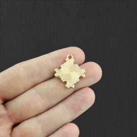 Unbranded 2 Autism Awareness Rainbow Puzzle Gold Tone Enamel Charms - E1044