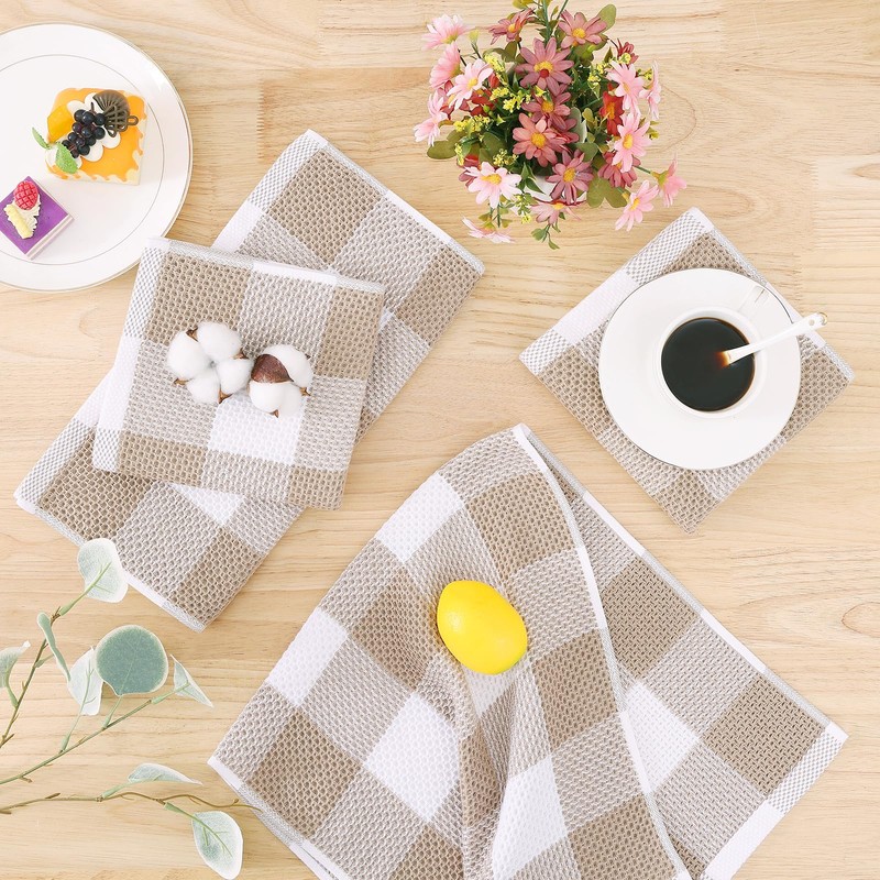 smiry 100% Cotton Kitchen Towels, 13" x 28", 4 Pack