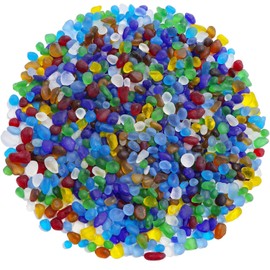 Canollo 100 g Colourful Children's Muggle Stones, Glass Nuggets, Colourful Decoration, Decorative Stones for Vases, 7-9 mm, Premium Glass Stones Decoration, Colourful Mosaic Stones for Crafts