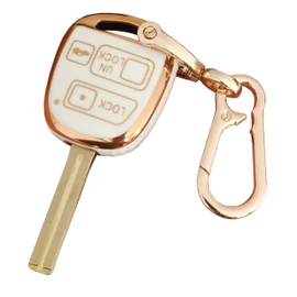 for Lexus Key Fob Cover with Keychain Fit for Land Cruiser FJ Cruiser Lexus Es300 Gs300 Gs400 Gs430 Is300 Ls400 Ls430 Lx470 Rx300 Rx330 Rx350 Rx400h (For lexus A-b, White)