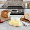 Butter Dish with Lid, Butter Keeper, Plastic Butter Holder Tray