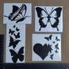 Butterfly Decal 4 Pack: Butterflies, Butterfly Heart, Detailed Butterflies (Black,
