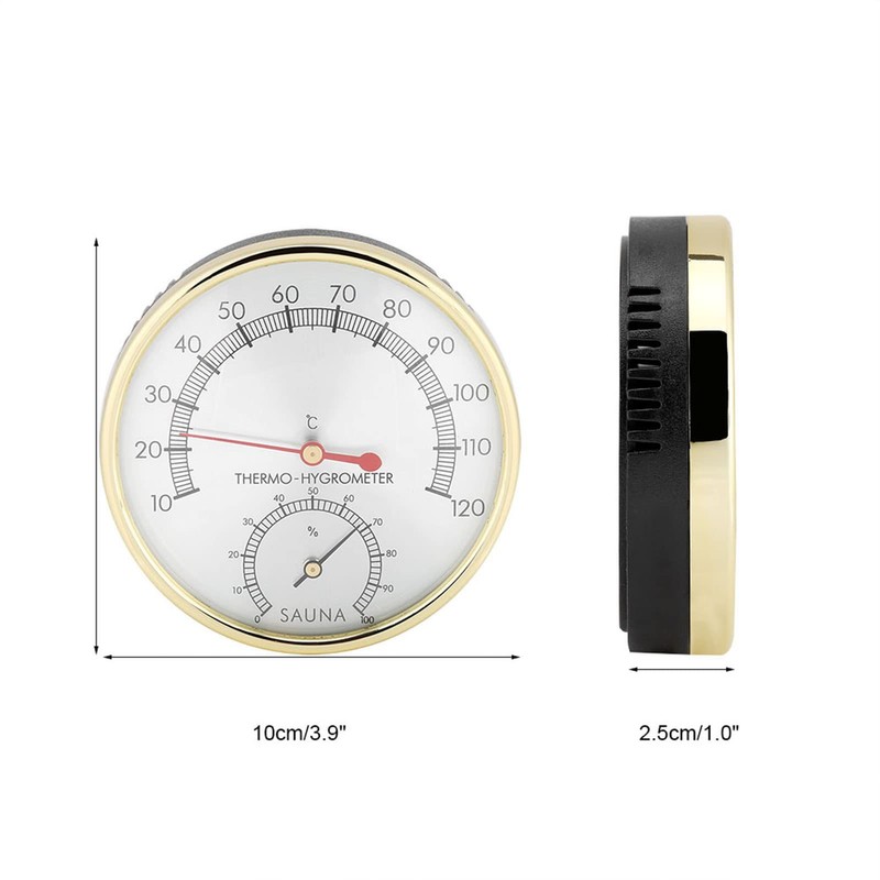 Sauna Room Thermometer, Metal Indoor Thermometer Hygrometer Hygrothermometer Sauna Room