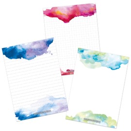 Papierdrachen 3 A5 Notizblöcke für Termine, Wochenplaner, to do Listen und mehr - Notizen frei gestalten - Tagesplaner und Wochenplaner Aquarell 2 - Ideal für Uni und Haushalt - Notizblock