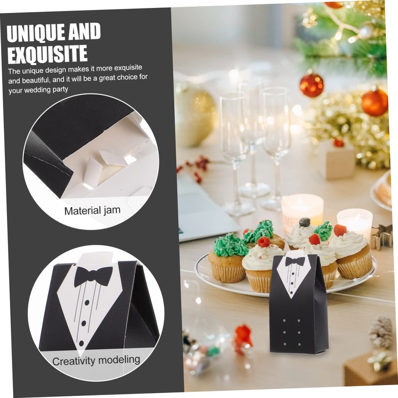 iplusmile 100pcs Bride Groom Candy Boxes Wedding Favor Containers Capacity