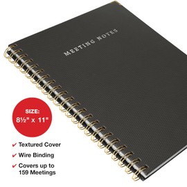Global Printed Products Meeting Planner, Black (8.5" x 11")