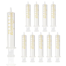 Jiaxix 10 Pack 10ml Glass Syringe With Caps