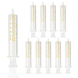 Jiaxix 10 Pack 10ml Glass Syringe With Caps