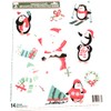 Christmas Glitter Reusable Window Cling ~ Penguins Snowman Reindeer