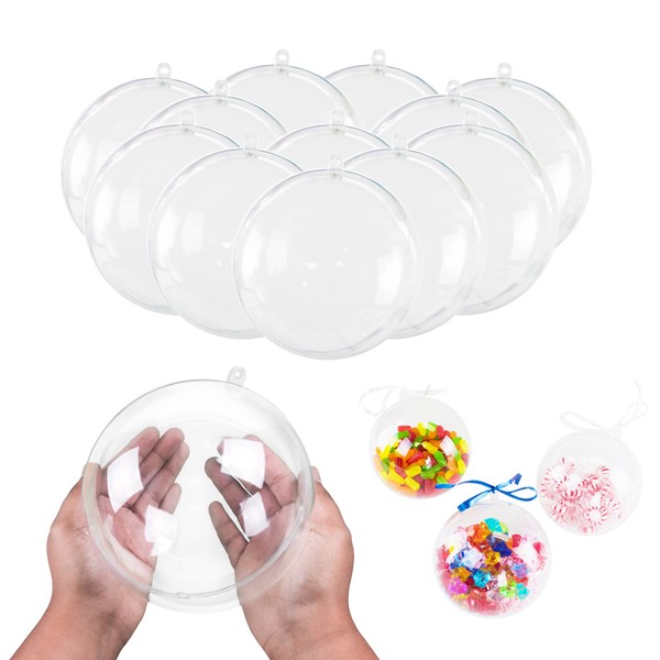 Super Z Outlet 5.5" Clear Big Plastic Acrylic Arts & Crafts Giant Mold Shells Molding Balls Crafting Kit 12pk (140mm)