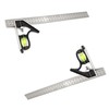 Pack of 2 Square Angle Ruler, Adjustable Stainless Steel Protractor,
