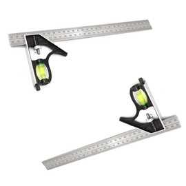 Pack of 2 Square Angle Ruler, Adjustable Stainless Steel Protractor, Woodworking Tool, Stainless Steel, Right Angle Woodworking Ruler