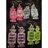 HARD ROCK CANDY GLITTER EARRINGS SWEET LOLLIPOP HANDMADE CHOOSE 1