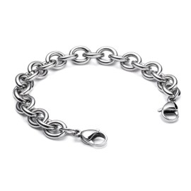 linnalove-Stainless Steel Cable Chain lnterchangeable Medical Alert Bracelets - (Just Chain)