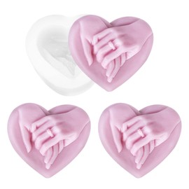 Hand in Hand Soap Molds Heart Silicone Resin Mould for DIY Valentine's Day Homemade Soap Candle Making Polymer Clay Craft Plaster