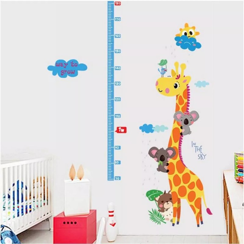 DaraBaby Vinil Infantil Estatura Jirafa Con Regla De Medición