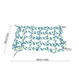 Small Animal Grid Hammock Parrot Color Woven Climbing Net Bird Hanging Rope Colorful Weaving Mesh Pet Swing Ladder Cotton Rope Nets Toys