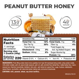 Power Crunch Protein Wafer Bars, High Protein Snacks with Delicious Taste, Peanut Butter Honey, 1.4 Ounce (5 Count)
