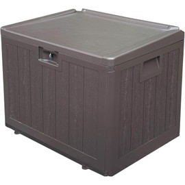 Yardgrace Premium Pro Edition 35 Gallon Lockable Resin Deck Box, Waterproof & UV-Resistant Outdoor Storage Box for Outdoor Storage, Garden Tools & Pool Accessories Storage, Brown