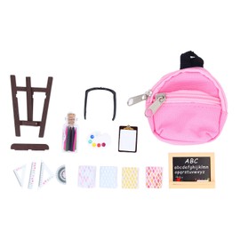 Dollhouse Backpack Set High Simulation Innovative Miniature Learning DIY School Accessories Toy for Kids Children