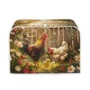 Lotusorchid Rooster Toaster 4 Slice Cover Dust for Kitchen, Daisy
