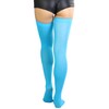 ToBeInStyle Altas de muslo de nailon opaco para mujer, Azul