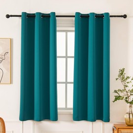 Pickluc Grommet Blackout Curtains 54 Inches Long 2 Panels, Light Blocking Window Drapes for Bedroom, Thermal Insulated, Noise Reduction, Teal, 42" Wide x 54" Length