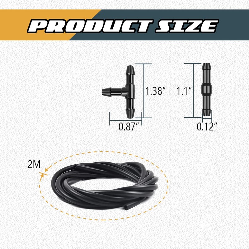 deemars Windshield Washer Kit, Front Windshield Washer Nozzles, Washer Jet