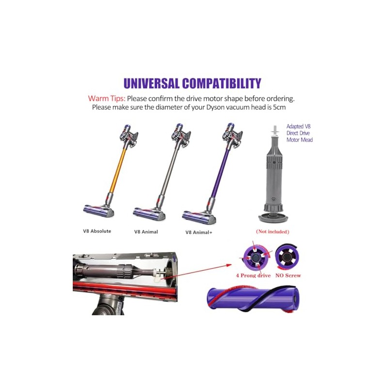 V8 Replacement Parts for Dyson V8 Animal Cordless Vacuum Roller