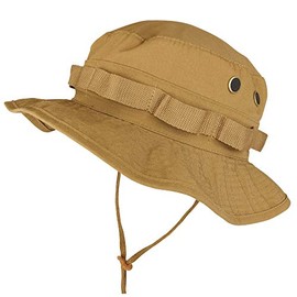 Armycrew Ripstop Tear Resistant Cotton Jungle Boonie Cap with Chin Strap - Coyote - M