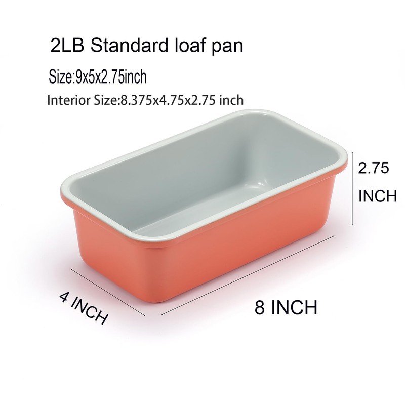 Monfish 2pcs Bread Loaf Pans for Home Baking, Carbon Steel