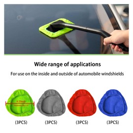 Ziciner 12 PCS Car Care Microfiber Cloths for Windshield Cleaner, Replaced Microfiber Pads Cover Kit, Car Windshield Cleaning Tool Bonnets, Interior Auto Window Cleaner Washing Pads (12 PCS)