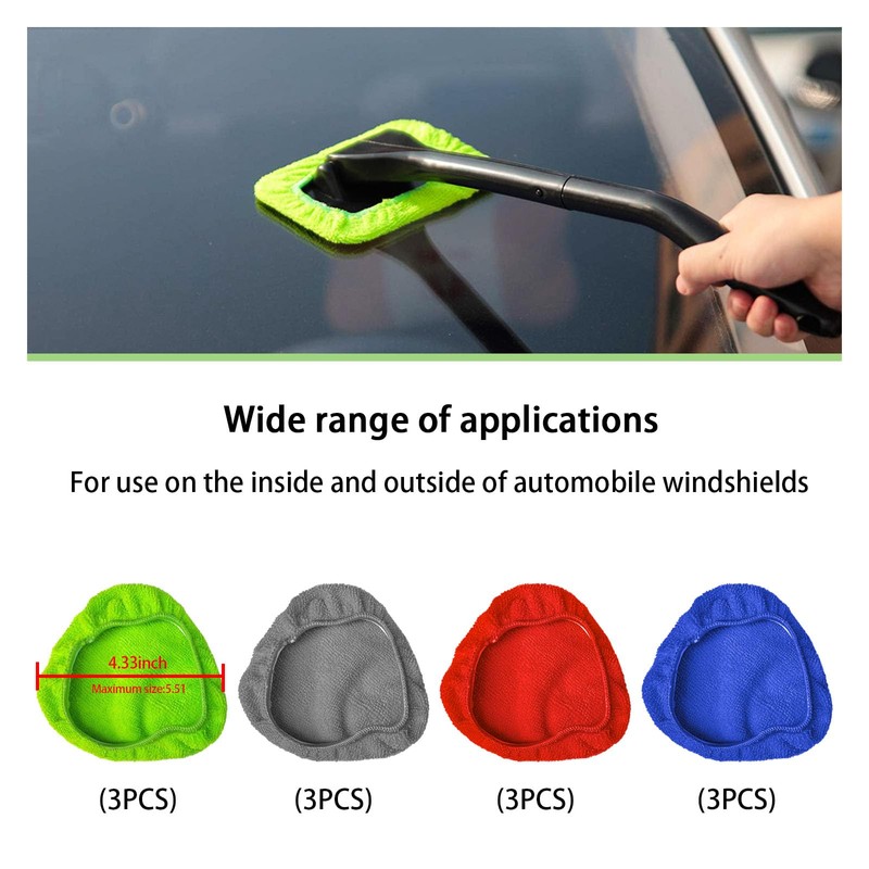 Ziciner 12 PCS Car Care Microfiber Cloths for Windshield Cleaner,