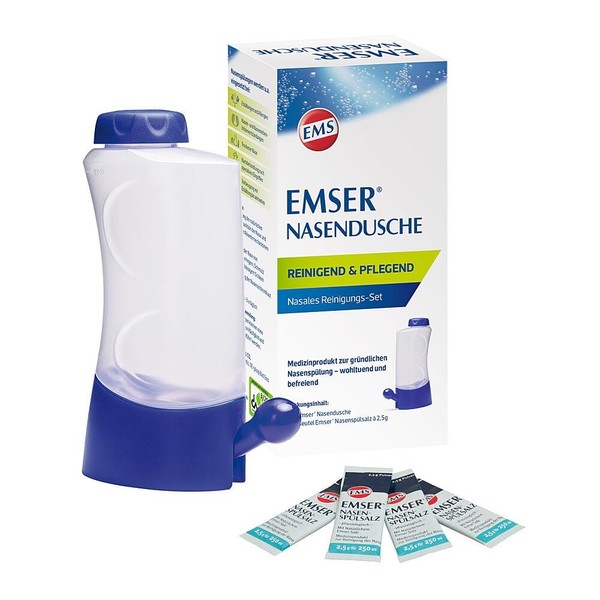 Emser Nasal Shower with Nasal Rinse Salt - Nasal Rinse for Prevention of Colds, Allergies and Nose Care - 4 x 2.5 g Bags