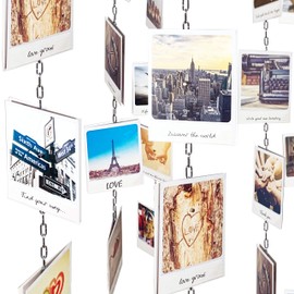 LeTOMA - Photo chain ideal for hanging photos and postcards vertically or horizontally on the ceiling and wall - 200 cm long with 20 extra strong neodymium magnets - photo rope, picture rope