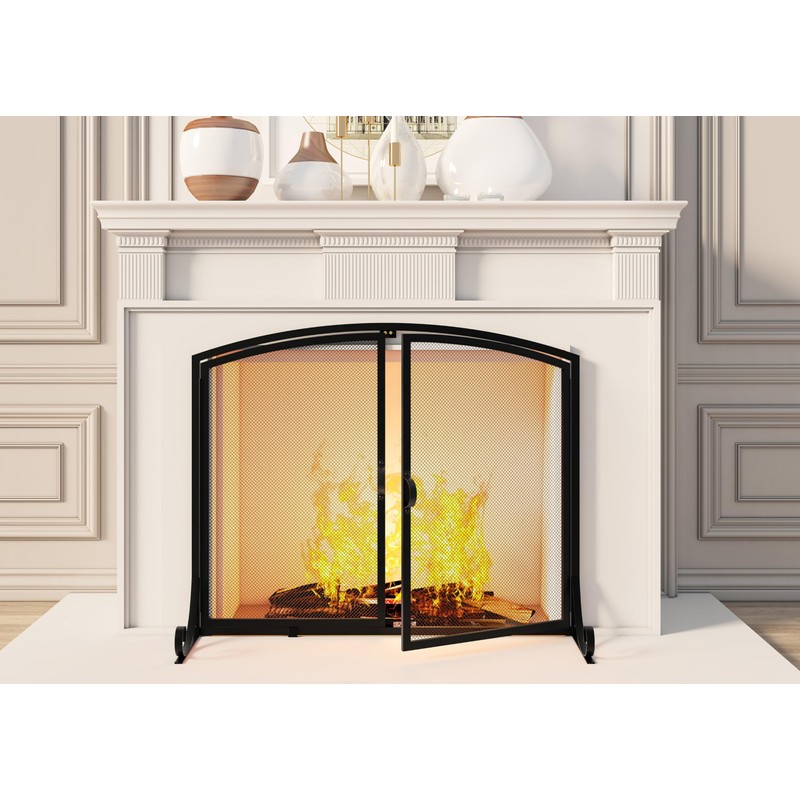 Calidola Fireplace Screen with Doors, 35" W x 28" H,
