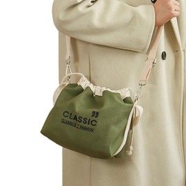 Pantress Lunch Bag, Cold Retention, 3 Way (Handbag/Shoulder/Crossbody Hanging), Lunch Bag, Large Capacity, Aluminum Insulation, Canvas Fabric, Drawstring Type, Business, School, Outdoor, Unisex