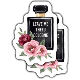 2-Pack 5-Inch Funny Quote Stickers - Humorous Perfume Bottle Decals - Leave Me Alone Stickers for Laptops - Floral Design Car Decals - Sarcastic - CCSTICKER13760