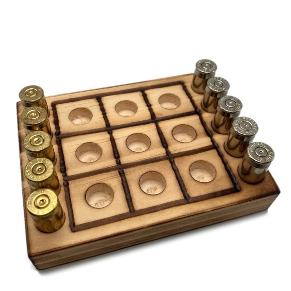 2nd Shot Round Tic Tac Toe Bullet Casing Board, Man