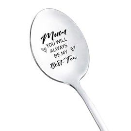 Tea Gifts Spoons for Mom Mum You Will Always Be My Best Tea Spoon for Mom Mum Birthday Gifts from Daughter Son Engraved Tea Spoons Lover Gifts for Mom Christmas Mother Gifts