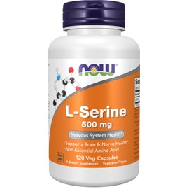 NOW Supplements, L-Serine 500 mg, Nervous System Health, 120 Veg Capsules