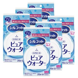 Silcot Pure Water Wet Wipes, For Going Out, 28 Sheets x 6