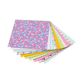 folia 497/1515 - Fogli Pieghevoli Springtime, 15 x 15 cm, 80 g/mq, 50 Fogli Assortiti in 10 Motivi – Ideali per meravigliose Figure e Forme Pieghevoli