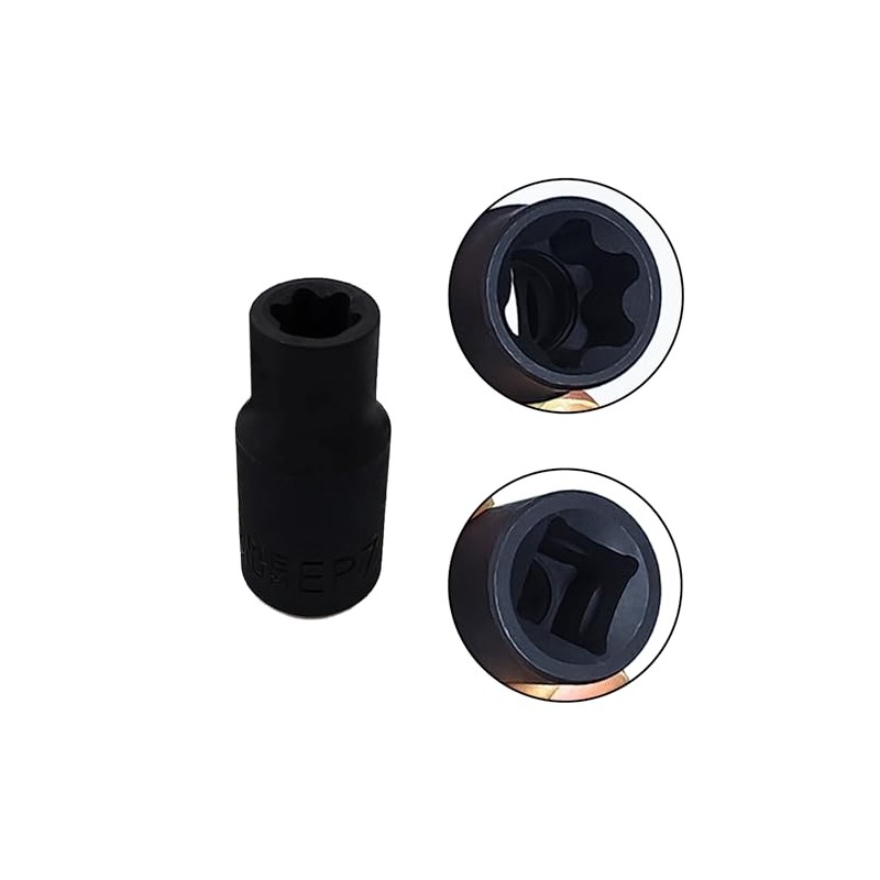 JEUCLEL EP Socket EP7, 1/4” drive Female External E-Torx Plus