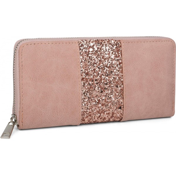 styleBREAKER Wallet with Surrounding Sequin Stripes, Zipper, Wallet, Women 02040056,